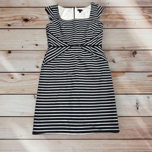 Ann Taylor Blue Striped Sheath Dress Size 6